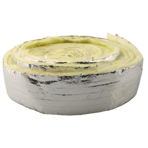 ZYWUOY Fiberglas-Rohrisolierung, Folienrückseite, 10 m, für Innen- und Außenbereich, Frostschutz, 10 m