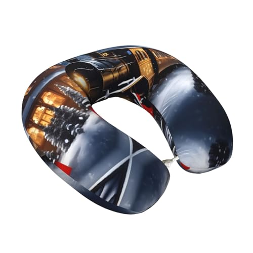 Almohada de espuma viscoelástica U para cuello de viaje miniatura 2