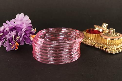 Image of ZULKA Designer Plain Glossy Glass Kada Set For Women & Girls With Diamond Cut Design | Fancy Designer Glass Bangles | Traditional Chudi | Kanch Ki Churi | Stylish Glass Kada For Wedding - Set Of 8