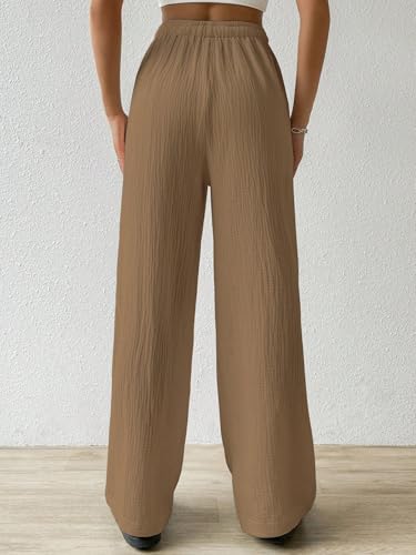 Image of Shasmi Women's Trousers | Wide Leg Casual Pants Featuring a Relaxed Silhouette | Secure fit for All-Day wear | Convenient Side Pockets | Straight-Leg Cut | Elegant Design | Premium (157)