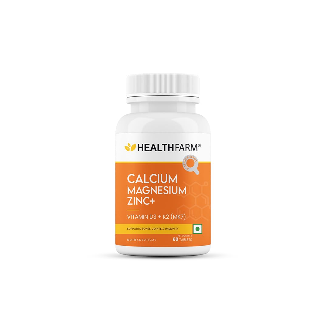 Healthfarm Calcium Magnesium Zinc+ with Vitamin D3 & K2 (MK7) | Calcium Tablets for Women & Men for Bone & Joint Health Support | 60 Tab-picture-15
