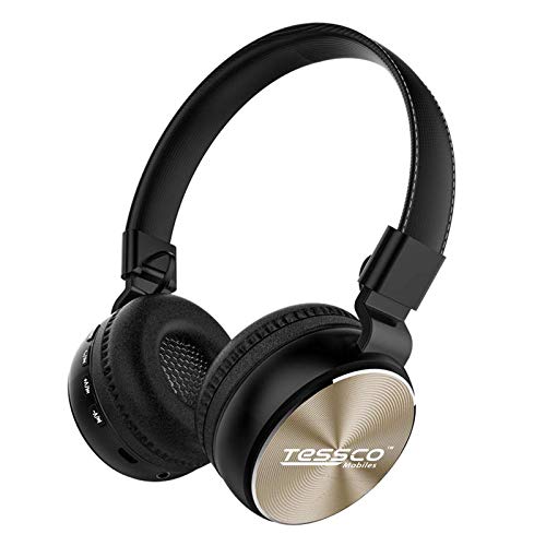 Image of 3idea Tessco (BH-390) Stereo Wireless Bluetooth Headphones Over The Ear, Lightweight Design, 360 Surround Sound HiFi (Gold)