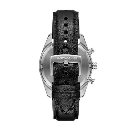 Image of Emporio Armani Black Quartz Leather Watch AR11677