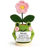 Lucagift Thank You Gifts for Women, Boss, Coworkers, Manager, Teacher, Nurse, Mom - Teacher Appreciation Gifts - Never Forget The Difference You Make Crochet Figure - Doll Frog Flower Crochet