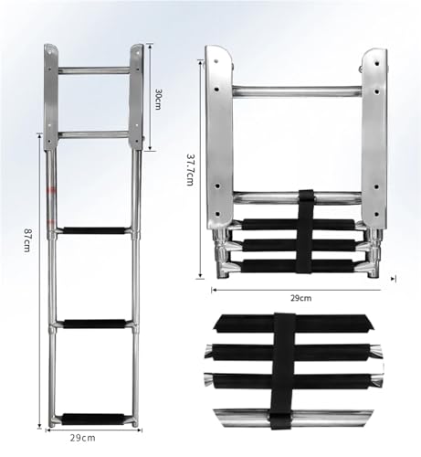 Escalera telescópica de acero inoxidable 3 peldaños para piscina miniatura 2