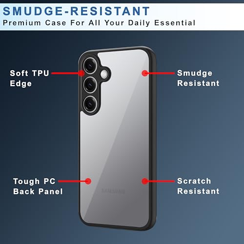 Image of CEDO Backcover for Samsung Galaxy S25 Plus (5G) | Camera Protection Bump Shockproof Edge | Ultra Hybrid Transparent Acrylic Clear TPU+PC Hard Backcase Cover (Black)