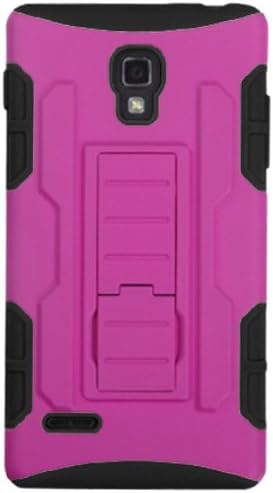MYBAT ALGP769HPCSAAS904NP Advanced Armor Rugged Durable Hybrid Case with Kickstand for LG Optimus L9 P769-1 Pack - Retail Packaging - Hot Pink/Black