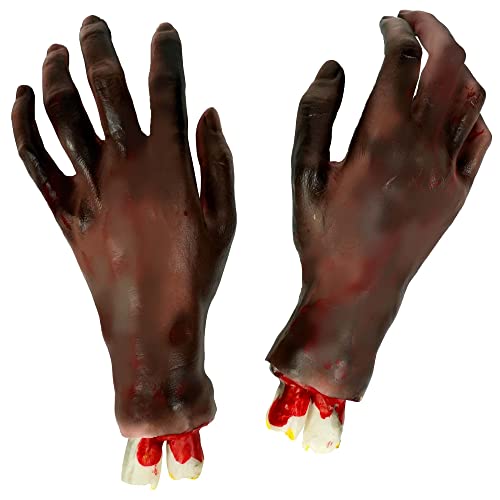 KatchOn, Fake Human Bloody Severed Hand - Body Parts Halloween Props | Fake Hands Scary Halloween...
