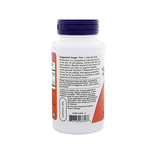 Natural Resveratrol 200mg (60 vcaps) Now Foods