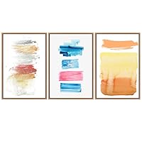 3 Piece Framed Canvas Wall Art Color Block Colorful Canvas Prints Home Artwork Decoration for Living Room,Bedroom - 16