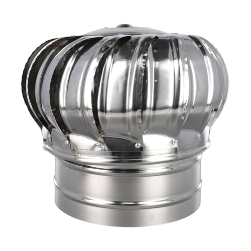 Cubierta giratoria para chimenea de viento para tubos de humo, tapa giratoria de acero inoxidable, cubierta superior de ventilación, protección contra corrientes descendentes (Ø200 mm)
