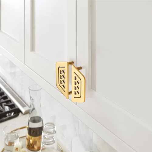 Image of COMPASS Stainless Steel 7 Star Cabinet Knobs, Drawer Pulls, Knobs for Dresser Drawers, Drawer Knobs Handle, Kitchen Knobs (PVD Gold Finish) Pack of 8 pcs