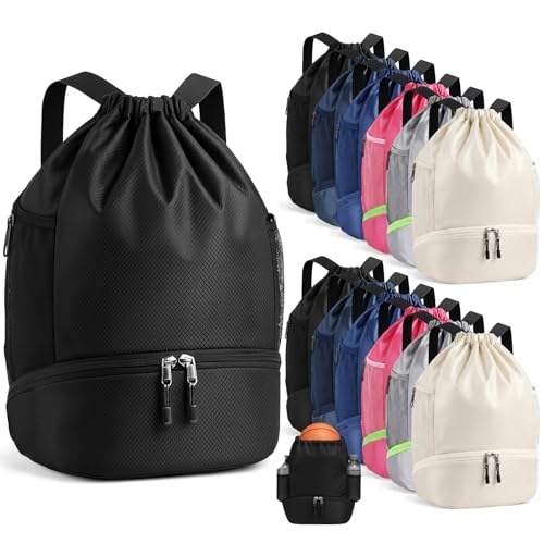 Image of 12 Pcs 6 Pcs Gym Drawstring Backpack Bulk for Men, Multicolor