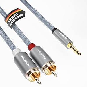 audio pirates Klinke auf Cinch | RCA-Kabel | 3, 5mm-Klinkenkabel auf 1x Cinch-Kabel | Audio-Kabel für TV, PC, Tablet, Subwoofer, Verstärker, Lautsprecher, HiFi & Heimkino (1-Pack 2m)