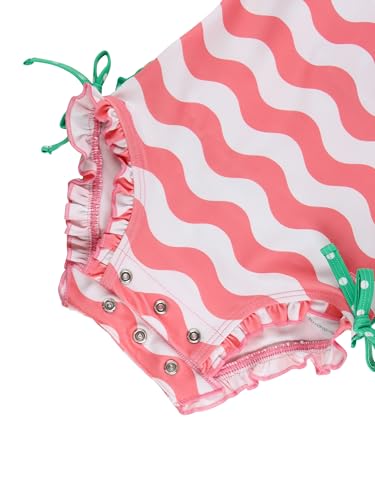 Image of RuffleButts Baby Girls UPF 50+ Sun Protection Floral Printed Long Sleeve One Piece Rash Guard Swimsuit with Zipper