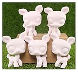 Custom White Base, Spaniel Chihuahua Short Hair cat Cat Dog Collie Blank Molds Art Paint for lps DIY Figure (Deer)