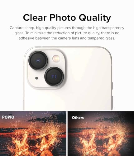 Image of POPIO Concave AR AF Camera Lens Protector For iPhone 13 /13 Mini (Black), 1 Set, with Easy Installation Kit