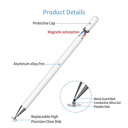 Stylus Capitative Pens For Touch Screens,High Sensitivity And Magnetic Absorption,With Replacement Tip,For Drawing,Writing,Suitable For All Capacitive Touch Screens Cell Phones,Ipad,Tablet,Laptops #TOP3