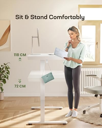 Image of ARTIKEL Case 1.0 Electric Height Adjustable Office Table DIY|100 Kg Wt.|Smart Panel USB & Type C Collision Sensor|Sit Stand Computer Desk|120 X 60 Cm| (White)