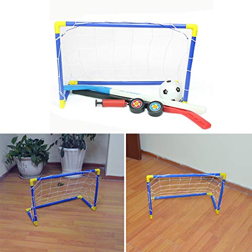 RuiyiF Kids Soccer Goal, 2-in-1 Soccer Goal Net Ice Hockey Puck Set for Kids Toddlers Indoor Outdoor Backyard - Thumbnail 2