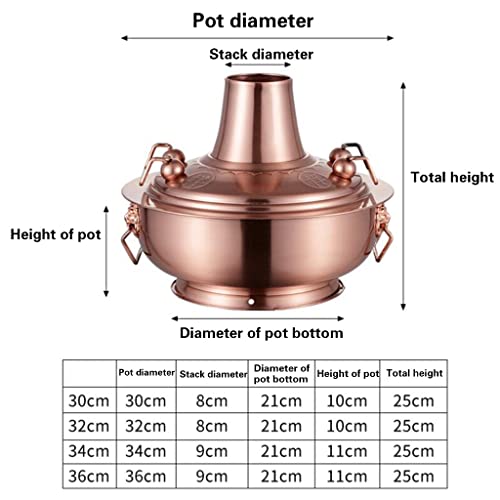 Olla Hot Pot China Cobre 30 cm Gas EoxinDm Dorado miniatura 6