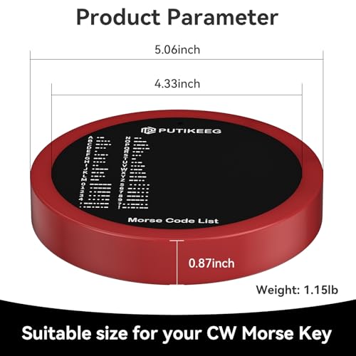 Image of PUTIKEEG Morse Code Round Table Key morse code List Learning Shortwave Radio (Red)
