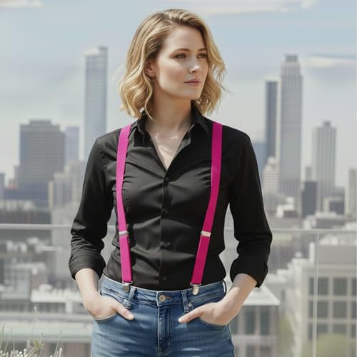 Image of Dibi Suspenders for Men - Adjustable X back Suspender with 4 Strong Clips