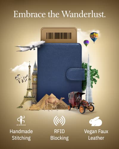 Passport Holder Cover Wallet Rfid Blocking - Handmade Leather Passport Case Travel Document Organizer For Men & Women #TOP1