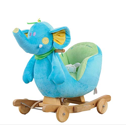 Schaukelpferd QIQIDEDIAN Shake Baby Schaukel Wiegen Massivholz Baby Baby Spielzeug mit Musik Liuyi Geschenk (Color…