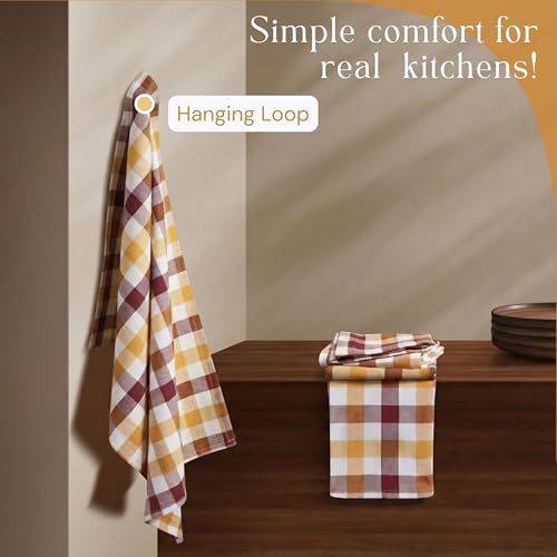 Image of Multi Dish Towels 4 Pack Combo, 18 inchx26 inch, Quick Drying Cloths, 100% Cotton, Absorbent Wash Rags, Washable, Reusable Cleaning Towels for Dishes, Kitchen Drying Use - Multi Pack
