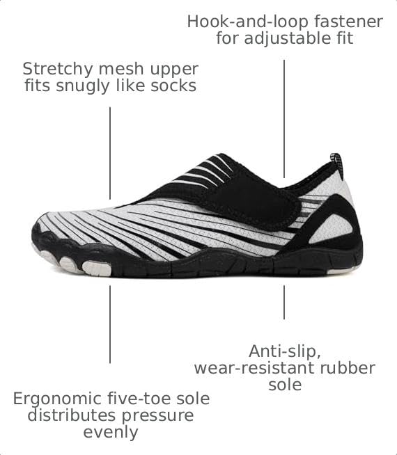 Image of Voya Barefoot Shoes for Women Men Breathable & Non-Slip Wide Toe Water Shoes for Walking,Running&Swimming,2026 new Adjustable Slip On Hike Athletic Sandals