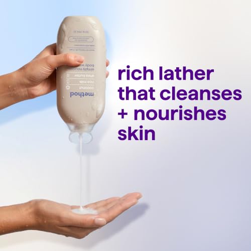 Image of method Body Wash, Simply Nourish, 18 fl oz | Soothing Formula, Leaves Skin Feeling Soft & Moisturized, Made Without Parabens, Notes of Coconut, Rice Milk & Shea Butter