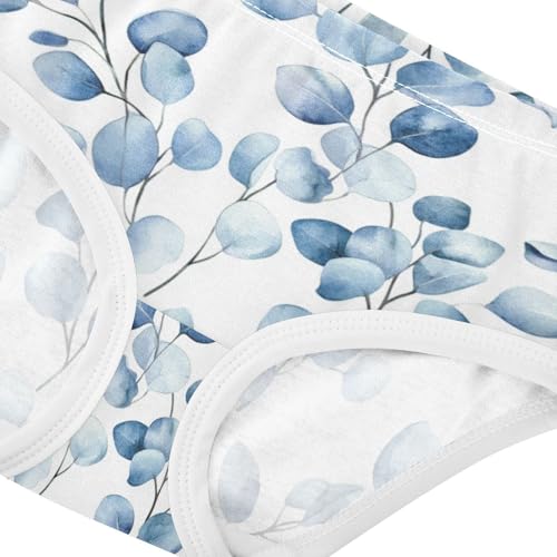 ZZKKO Blue Eucalyptus Leaves Girls Underwear Toddler Panties for Girls Comfort Brief Size 2-8T3