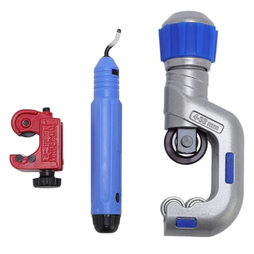 Pipe Cutter, 3/16in to 2in Tubing Cutter Precise Cutting High Strength Metal 3 Pieces Tubing Cutter Set for Copper, and Thin Stainless Steel Tube