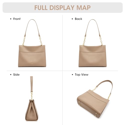 Image of Kattee Leather Purses and Handbags for Women, Small Crossbody Bags for Women, Top Handle Hobo Shoulder Bag with 2 Straps