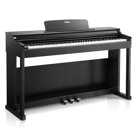 Donner DDP-100 88-Key Weighted Action Digital Piano, Beginner Bundle with Furniture Stand, Power Adapter, Triple Pedals, MP3 Function, Black