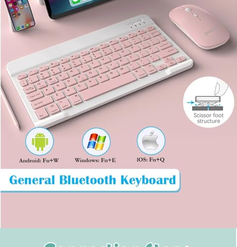 Image of YODI Ultra-Slim Bluetooth Keyboard & Mouse Combo, Multicolor Portable Small Slim Typewriter Compact Ergonomic Travel Wireless Keyboard Mouse for Apple iPad iPhone Tablet iOS Android Windows (Black)