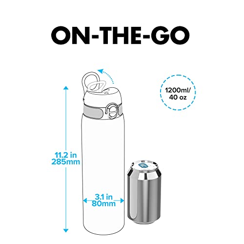 ION8 Lightweight 1 Litre Steel Water Bottle, Non-Insulated, Leak Proof, Easy to Open, Secure Lock, Dishwasher Safe - Image 4