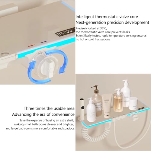 Système Douche Apparent avec Pommeau Douche Double et Kit Mural