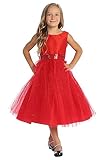 Toddler Christmas Dresses for Girls red Flower Girl Dress Wedding Holiday Party Navidad Rojo Vestidos de niñas Elegantes Fiesta Size 3t 3 años Special Formal Tulle Sequin Kids 3-4t
