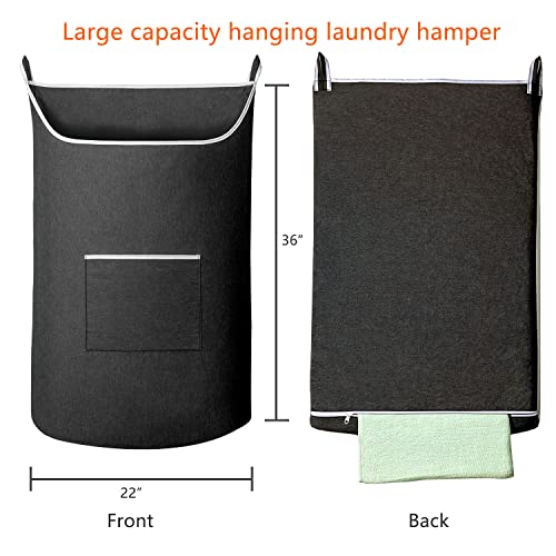 Saverho Xl Hanging Laundry Hamper Bag, Black Door Hanging Hamper With Large Openging Hanging Laundry Hamper Storage Bag Large Size 36X22 Inch (Black) #TOP1
