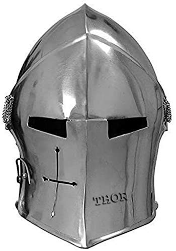THOR INSTRUMENTS Templar Crusaders Halloween Costume Props Medieval Barbuta Visored Armour Helmet Rustic Vintage Home Decor Gifts