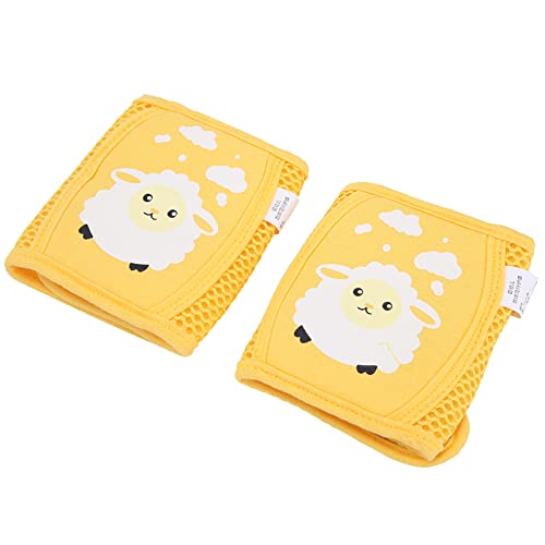 Baby Toddler Knee Pads, Cartoon Pattern Breathable Fabric, Multiple Colors Available for Crawling Toddling (yellow sheep)