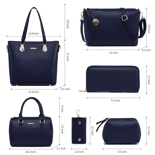 Image of OTMIPIML Purses and Handbags for Women Synthetic Leather Tote Crossbody Bags Satchel Purses Set 6pcs | Set