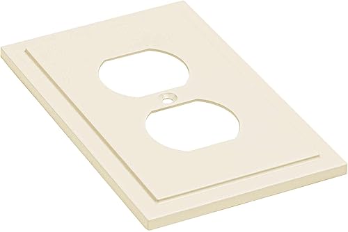 Miniatura 2 de Placa decorativa de pared con borde moderno, tapa de tomacorriente para cubrir enchufe, aleación de zinc maciza duradera (dúplex simple, paquete de