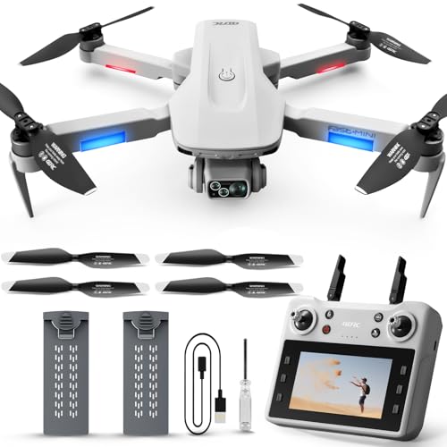 4DF8 4.5" Screen GPS Drone with Camera for Adults, Auto Return/Follow Me, 5GHz FPV, Gesture Control, Brushless Motor, Handbag, under 249g