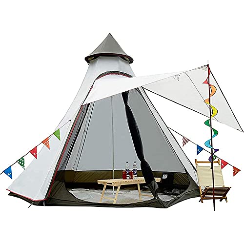 Carpa tipi pirámide doble capa para camping 4-6 personas miniatura 1