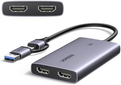 UGREEN 4K HDMI Capture Card, 2K@30Hz Video Recorder, Passthrough, USB 3.0, Full HD with Low Latency for Streaming Gaming and Broadcasting, Compatible with Switch 2, PS5, Xbox, PC, Mac, Phone