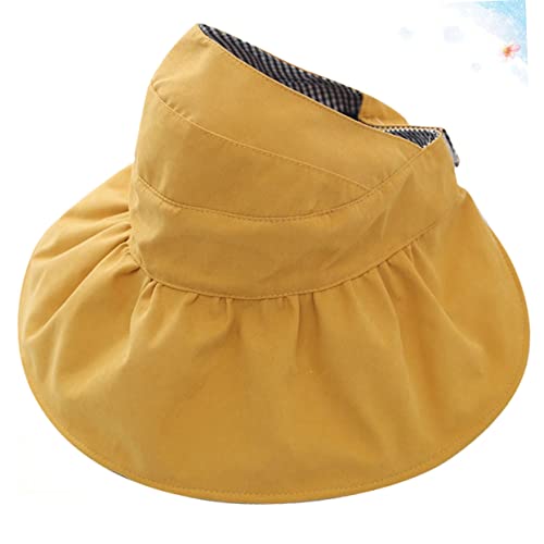 1pc Boys and Girls Foldable Sun Hat Lightweight Cotton Wide Brim Sun Hat for Outdoor Activities Creative Yellow Design for Boys and Girls2
