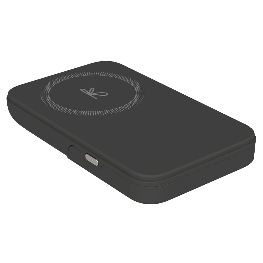 Kreafunk toCHARGE GO Noir – Batterie Externe 5000 mAh avec Écouteurs Bluetooth Intégrés, Recharge sans Fil & USB, Powerbank Compacte Nomade